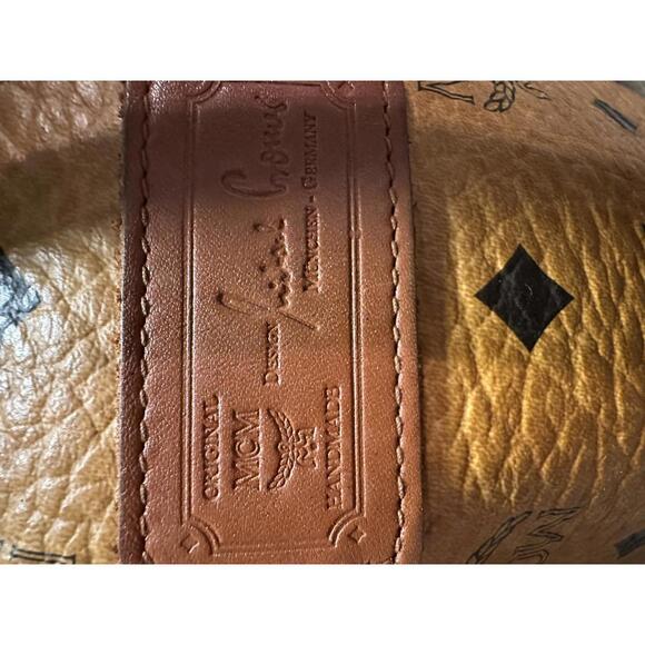 MCM Cognac Visetos Coated Canvas Tote Bag - Picture 7 of 8